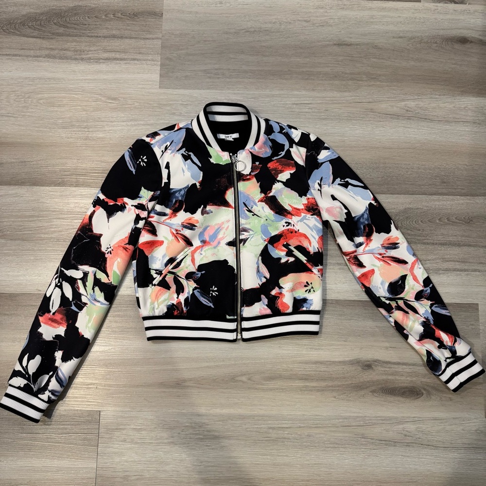 Bar III Multicolor Floral Bomber Jacket